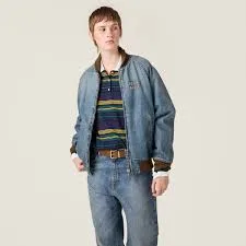 미우미우(MIU MIU) Navy Denim Blouson Jacket